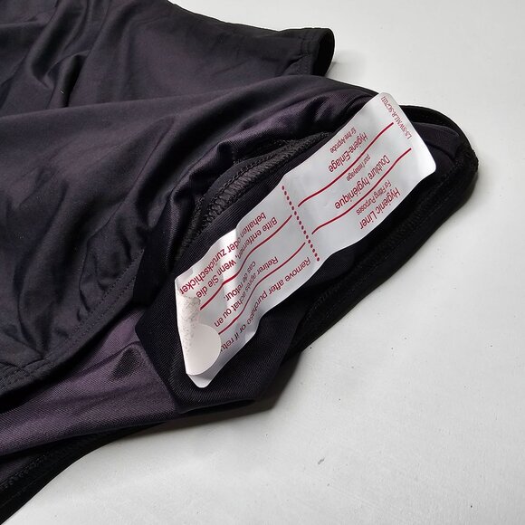 Lands End 22W Black One Piece Swimsuit Tummy Control Cap Sleeve X Back Lined Cup - Picture 7 of 9